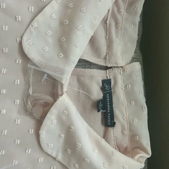 Adrianna Papell Cream Textured Blouse - Picture 6 of 8